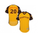 Men's Majestic Toronto Blue Jays #20 Josh Donaldson Yellow 2016 All-Star American League BP Authentic Collection Flex Base MLB Jersey