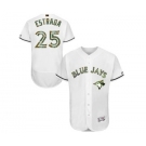 Men's Majestic Toronto Blue Jays #25 Marco Estrada Authentic White 2016 Memorial Day Fashion Flex Base MLB Jersey