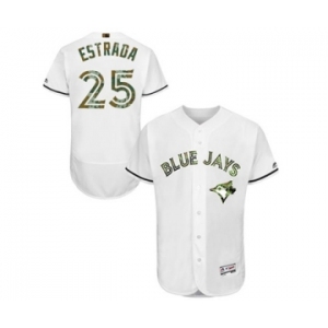 Men's Majestic Toronto Blue Jays #25 Marco Estrada Authentic White 2016 Memorial Day Fashion Flex Base MLB Jersey