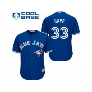 Men's Majestic Toronto Blue Jays #33 J.A. Happ Replica Blue Alternate MLB Jersey