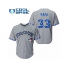 Men's Majestic Toronto Blue Jays #33 J.A. Happ Replica Grey Road MLB Jersey