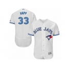 Men's Majestic Toronto Blue Jays #33 J.A. Happ White Flexbase Authentic Collection MLB Jersey