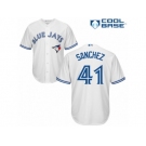 Men's Majestic Toronto Blue Jays #41 Aaron Sanchez Replica White Home MLB Jersey