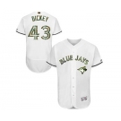 Men's Majestic Toronto Blue Jays #43 R.A. Dickey Authentic White 2016 Memorial Day Fashion Flex Base MLB Jersey
