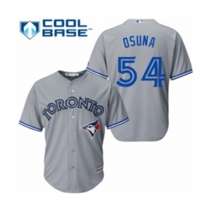 Men's Majestic Toronto Blue Jays #54 Roberto Osuna Authentic Grey Road MLB Jersey