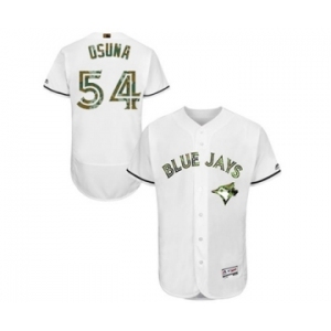 Men's Majestic Toronto Blue Jays #54 Roberto Osuna Authentic White 2016 Memorial Day Fashion Flex Base MLB Jersey