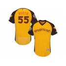 Men's Majestic Toronto Blue Jays #55 Russell Martin Yellow 2016 All-Star American League BP Authentic Collection Flex Base MLB Jersey