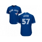 Men's Majestic Toronto Blue Jays #57 Mat Latos Replica Blue Alternate MLB Jersey