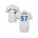 Men's Majestic Toronto Blue Jays #57 Mat Latos White Flexbase Authentic Collection MLB Jersey