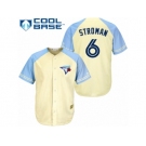 Men's Majestic Toronto Blue Jays #6 Marcus Stroman Authentic Cream Exclusive Vintage Cool Base MLB Jersey