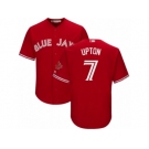 Men's Majestic Toronto Blue Jays #7 B.J. Upton Replica Red Canada Day Cool Base MLB Jersey