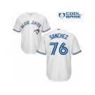 Men's Majestic Toronto Blue Jays #76 Tony Sanchez Replica White Home MLB Jersey