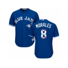 Men's Majestic Toronto Blue Jays #8 Kendrys Morales Authentic Blue Team Logo Fashion MLB Jersey