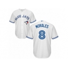 Men's Majestic Toronto Blue Jays #8 Kendrys Morales Replica White Home MLB Jersey