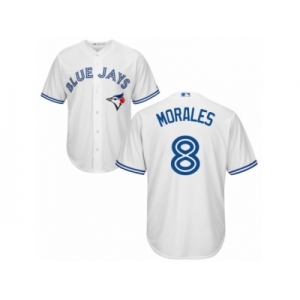 Men's Majestic Toronto Blue Jays #8 Kendrys Morales Replica White Home MLB Jersey