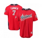 Men's Majestic Washington Nationals #7 Trea Turner Game Red National League 2018 MLB All-Star MLB Jersey