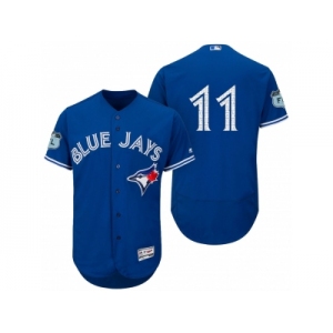 Men's Toronto Blue Jays #11 Kevin Pillar 2017 Spring Training Flex Base Authentic Collection Stitched Baseball Jersey