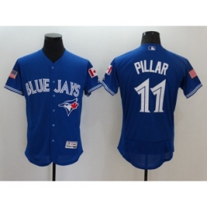Men's Toronto Blue Jays #11 Kevin Pillar Majestic Blue Fashion Stars & Stripes Flex Base Player Jersey