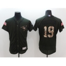 Men's Toronto Blue Jays #19 Jose Bautista Majestic Green Salute to Service Flexbase Authentic Collection Player Jersey