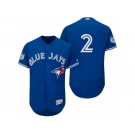 Men's Toronto Blue Jays #2 Troy Tulowitzki 2017 Spring Training Flex Base Authentic Collection Stitched Baseball Jersey
