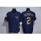 Men's Toronto Blue Jays #2 Troy Tulowitzki Blue Camo New Cool Base Jerseys