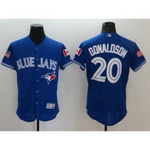 Men's Toronto Blue Jays #20 Josh Donaldson Majestic Blue Fashion Stars & Stripes Flex Base Player Jersey