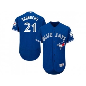Men's Toronto Blue Jays #21 Michael Saunders Blue Flexbase Authentic Collection Stitched Baseball Jersey