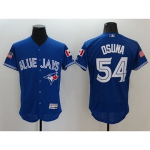 Men's Toronto Blue Jays #54 Roberto Osuna Majestic Blue Fashion Stars & Stripes Flex Base Player Jersey