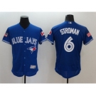 Men's Toronto Blue Jays #6 Marcus Stroman Majestic Blue Fashion Stars & Stripes Flex Base Player Jersey