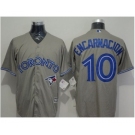 Toronto Blue Jays #10 Edwin Encarnacion Grey New Cool Base Stitched Baseball Jersey