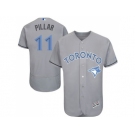 Toronto Blue Jays #11 Kevin Pillar Grey Flexbase Authentic Collection 2016 Father's Day Stitched Baseball Jersey