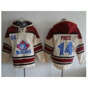 Toronto Blue Jays #14 David Price Cream Sawyer Hooded Sweatshirt MLB Hoodie