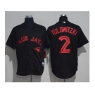 Toronto Blue Jays #2 Troy Tulowitzki Black Strip Stitched MLB Jersey