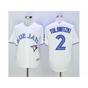 Toronto Blue Jays #2 Troy Tulowitzki White New Cool Base 40th Anniversary Stitched Baseball Jersey