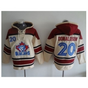 Toronto Blue Jays #20 Josh Donaldson Cream Sawyer Hooded Sweatshirt MLB Hoodie
