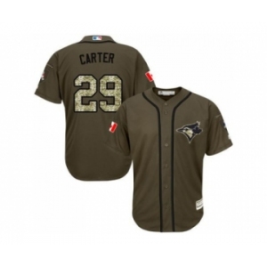 Toronto Blue Jays #29 Joe Carter Green Salute to Service Stitched Baseball Jersey[Carter]