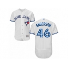 Toronto Blue Jays #46 Brett Anderson White Flexbase Authentic Collection MLB Jersey