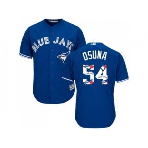 Toronto Blue Jays #54 Roberto Osuna Blue Team Logo Fashion Stitched MLB Jersey