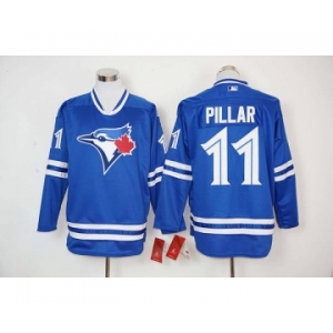 mlb jerseys toronto blue jays #11 kevin pillar blue long sleeve
