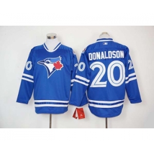 mlb jerseys toronto blue jays #20 josh donaldson blue long sleeve