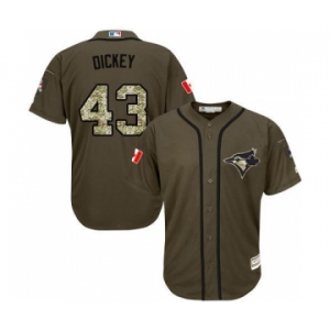 mlb jerseys toronto blue jays #43 r.a. dickey green salute to service[Canadian flag]