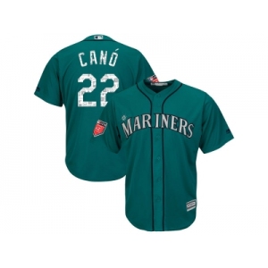 Men Seattle Mariners #22 Robinson Cano Majestic Aqua 2018 Spring Training Cool Base Player Jersey