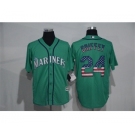 Men Seattle Mariners #24 Ken Griffey Green USA Flag Fashion MLB Jersey