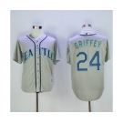 Men Seattle Mariners #24 Ken Griffey Grey New Cool Base2016 Hall Of Fame Patch Stitched Baseball Jersey