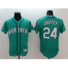 Men Seattle Mariners #24 Ken Griffey Majestic Green Flexbase Authentic Collection Player Jersey