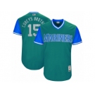 Men's 2017 Little League World Series Mariners #15 Kyle Seager Coreys Brother Aqua Jersey