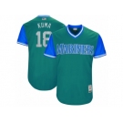 Men's 2017 Little League World Series Mariners #18 Hisashi Iwakuma Kuma Aqua Jersey