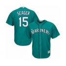 Men's Majestic Seattle Mariners #15 Kyle Seager Authentic Teal Green Alternate Cool Base MLB Jersey