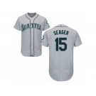 Men's Majestic Seattle Mariners #15 Kyle Seager Grey Flexbase Authentic Collection MLB Jersey