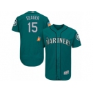 Men's Majestic Seattle Mariners #15 Kyle Seager Teal Green Flexbase Authentic Collection MLB Jersey